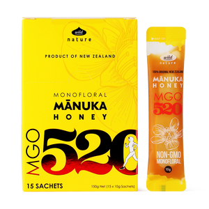 Mānuka Honey MGO520+ 15 Sachets x 10g